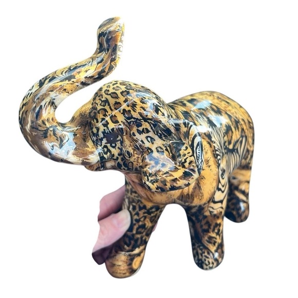 Glazed Artistic Elephant Figurine - Picture 4 of 5